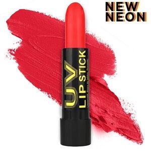 Neon Red Glow in the Dark UV Vegan Lipstick FACTORY SEALED
